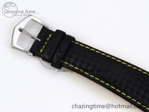 Calatrava 6007G SS PPF 1:1 Best Edition Black Yellow Dial on Black Leather Strap 330CS