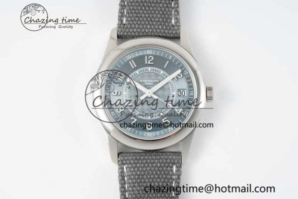 Calatrava 6007a PPF 1:1 Best Edition Blue Dial on Gray Nylon Strap 324CS