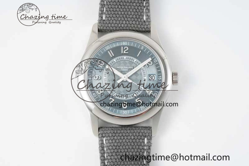 Calatrava 6007a PPF 1:1 Best Edition Blue Dial on Gray Nylon Strap 324CS