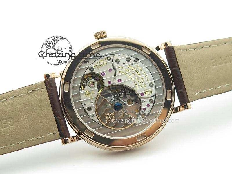 Calatrava Automatic RG SF Best Edition White Dial On Brown Leather Strap A240(Micro-Rotor)