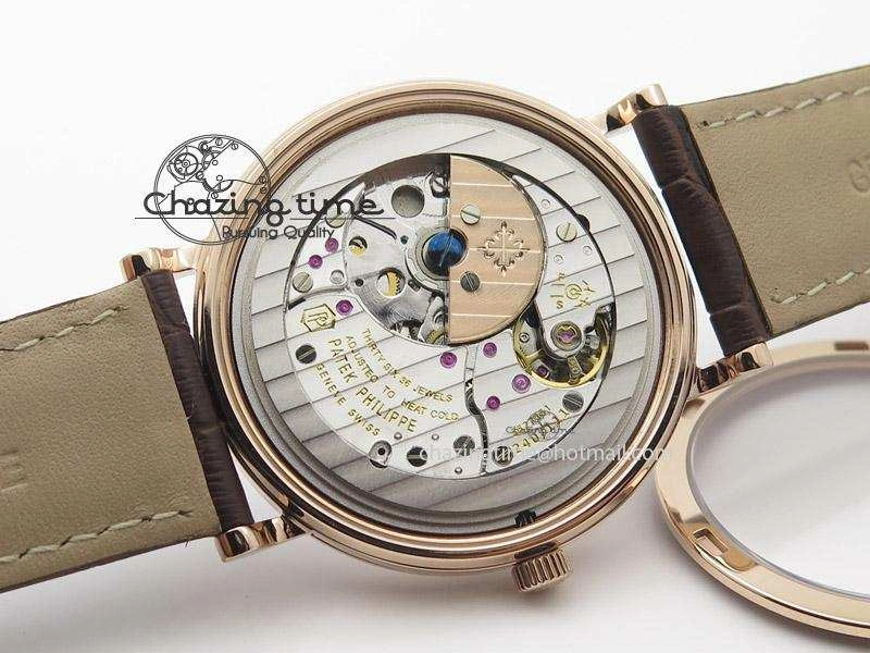 Calatrava Automatic RG SF Best Edition White Dial On Brown Leather Strap A240(Micro-Rotor)