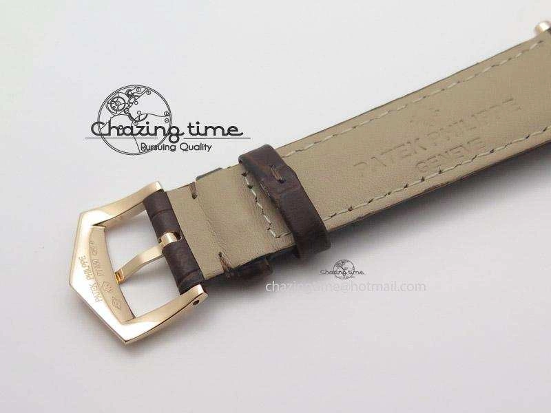 Calatrava Automatic RG SF Best Edition White Dial On Brown Leather Strap A240(Micro-Rotor)