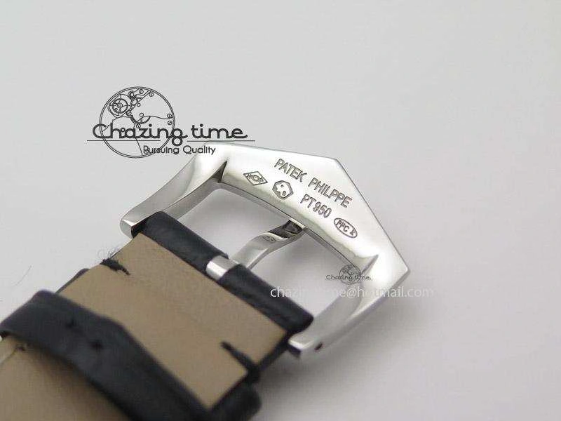 Calatrava Automatic SS SF Best Edition White Dial on Black Leather Strap A240(Micro-Rotor)