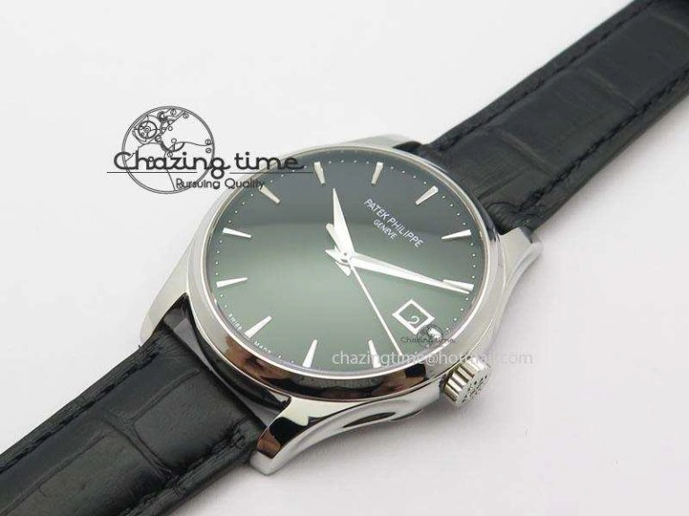 Calatrava Officer SS Bp Maker Best Edition Black Dial On Black Leather Strap MIYOTA 9015
