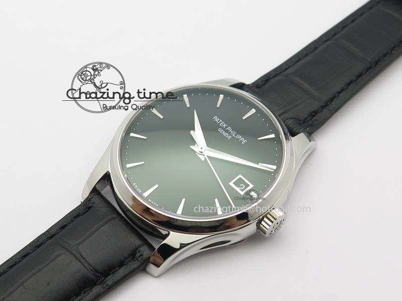 Calatrava Officer SS Bp Maker Best Edition Black Dial On Black Leather Strap MIYOTA 9015