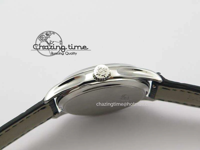 Calatrava Officer SS Bp Maker Best Edition Black Dial On Black Leather Strap MIYOTA 9015