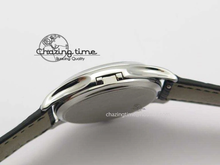 Calatrava Officer SS Bp Maker Best Edition Black Dial On Black Leather Strap MIYOTA 9015