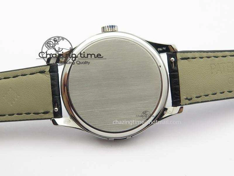 Calatrava Officer SS Bp Maker Best Edition Black Dial On Black Leather Strap MIYOTA 9015