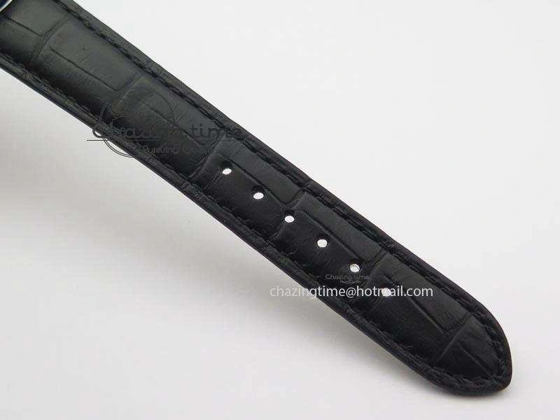 Calatrava Officer SS Bp Maker Best Edition Black Dial On Black Leather Strap MIYOTA 9015