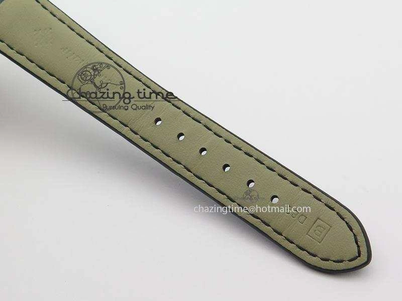 Calatrava Officer SS Bp Maker Best Edition Black Dial On Black Leather Strap MIYOTA 9015