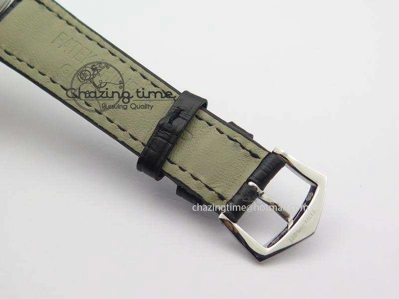 Calatrava Officer SS Bp Maker Best Edition Black Dial On Black Leather Strap MIYOTA 9015