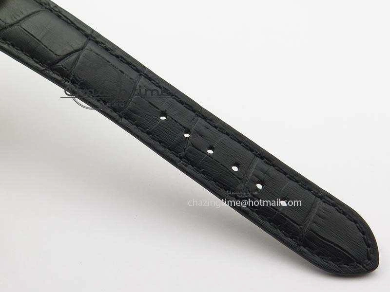 Calatrava Officer YG Bp Maker Best Edition Black Dial On Black Leather Strap MIYOTA 9015