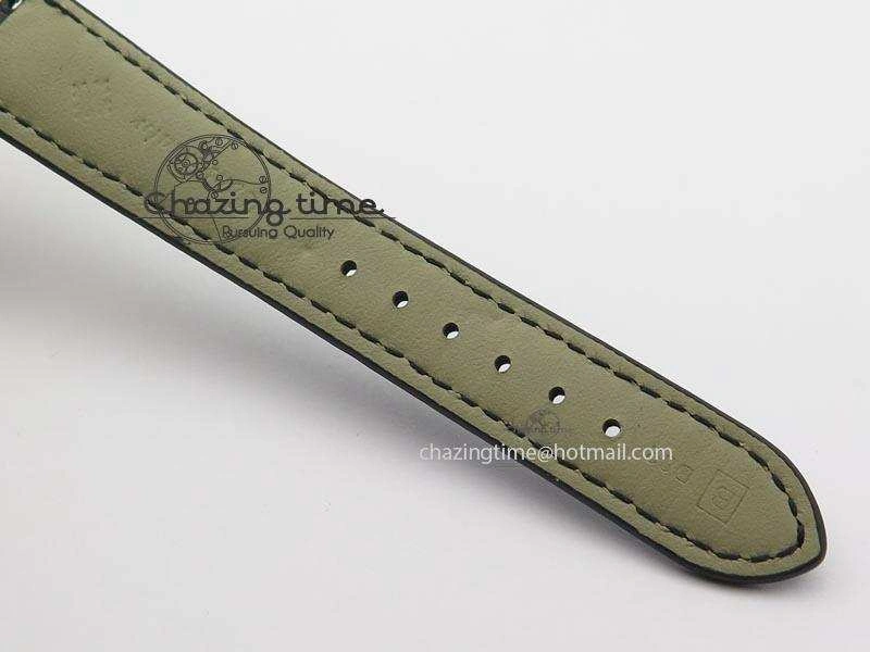 Calatrava Officer YG Bp Maker Best Edition Black Dial On Black Leather Strap MIYOTA 9015
