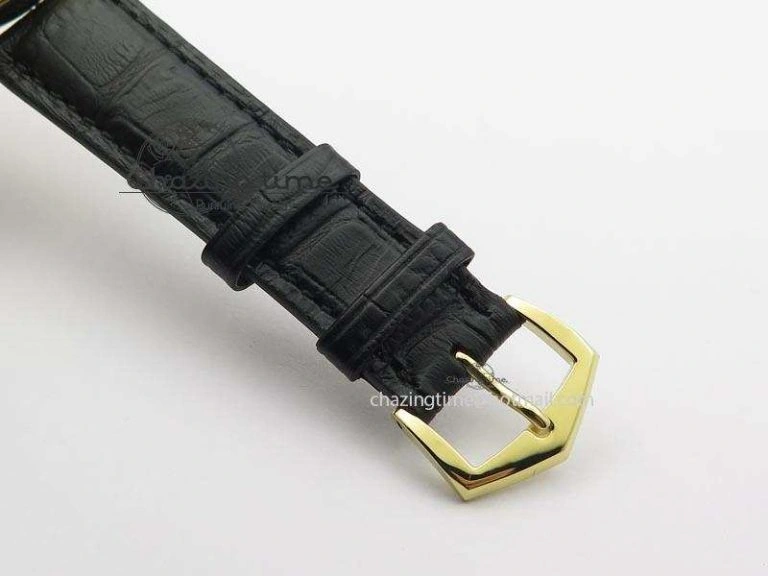 Calatrava Officer YG Bp Maker Best Edition Black Dial On Black Leather Strap MIYOTA 9015