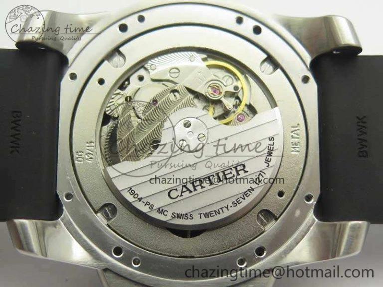 Calibre De Cartier Diver Black JF 1:1 Best Edition On Black Rubber Strap A23J