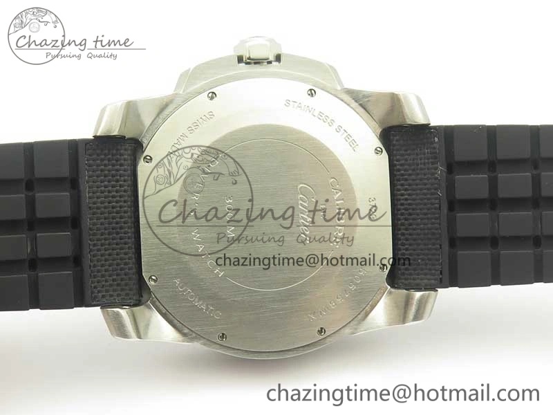Calibre De Cartier Diver Black JF 1:1 Best Edition on Black Nylon Strap A23J