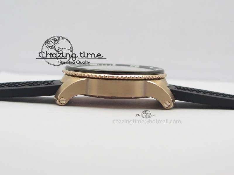 Calibre De Cartier Diver Black RG TF 1:1 Best Edition On Black Rubber Strap A23J