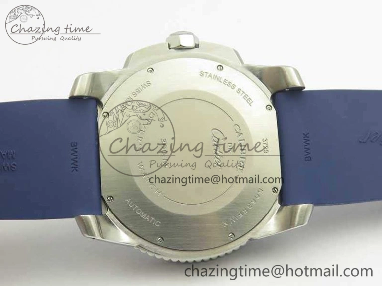Calibre De Cartier Diver Blue JF 1:1 Best Edition On Blue Rubber Strap A23J
