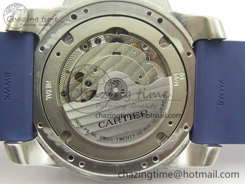 Calibre De Cartier Diver Blue JF 1:1 Best Edition On Blue Rubber Strap A23J