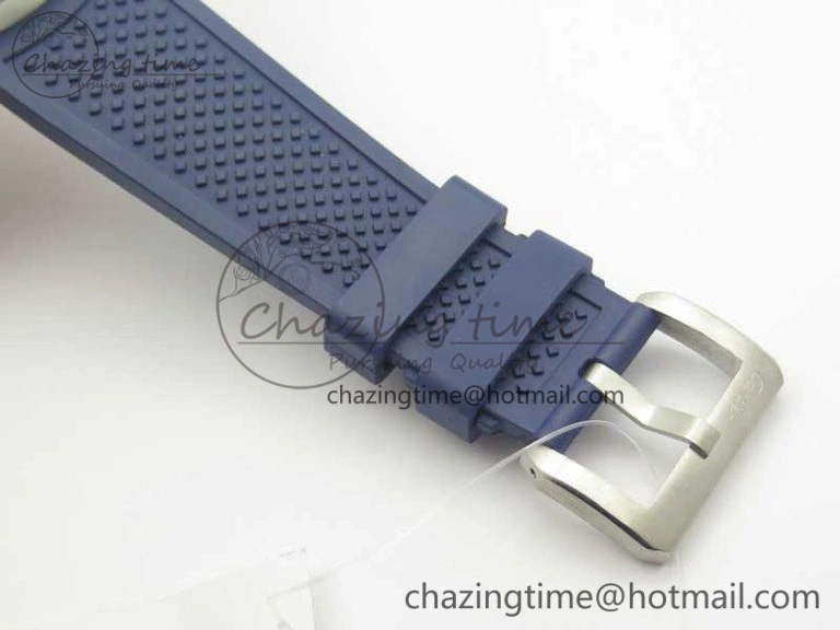 Calibre De Cartier Diver Blue JF 1:1 Best Edition White Dial On Blue Rubber Strap A23J