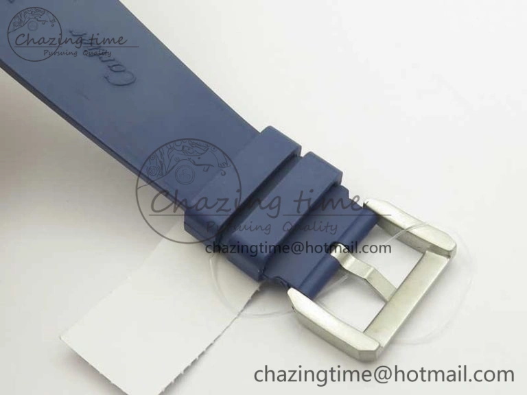 Calibre De Cartier Diver Blue JF 1:1 Best Edition White Dial On Blue Rubber Strap A23J