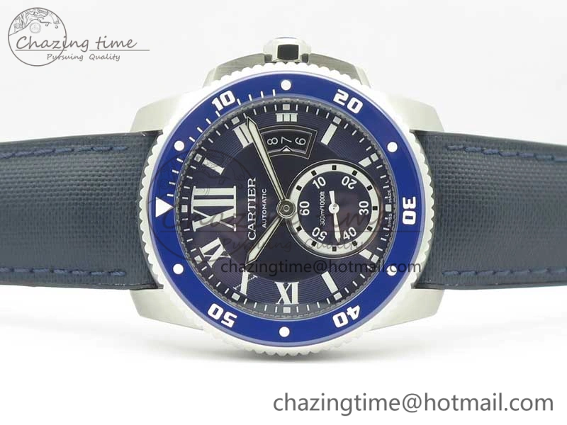 Calibre De Cartier Diver Blue JF 1:1 Best Edition on Blue Nylon Strap A23J