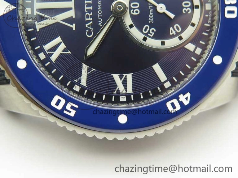 Calibre De Cartier Diver Blue JF 1:1 Best Edition on Blue Nylon Strap A23J