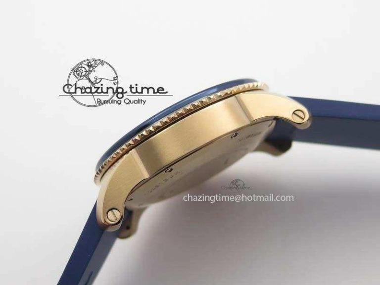 Calibre De Cartier Diver Blue RG TF 1:1 Best Edition On Blue Rubber Strap A23J