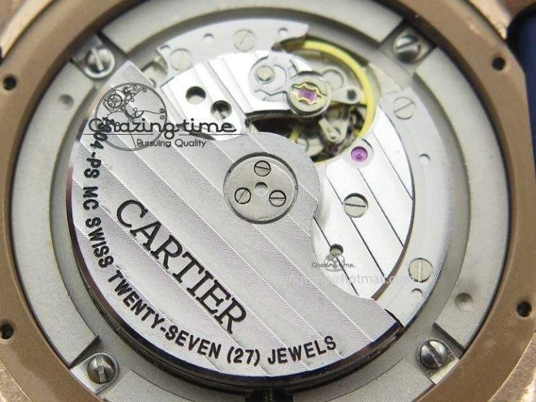 Calibre De Cartier Diver Blue RG TF 1:1 Best Edition On Blue Rubber Strap A23J