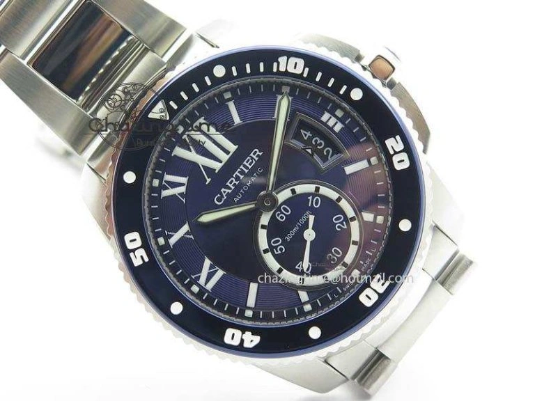 Calibre De Cartier Diver Blue TF 1:1 Best Edition On SS Bracelet A23J