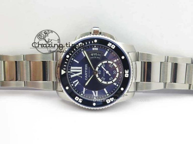 Calibre De Cartier Diver Blue TF 1:1 Best Edition On SS Bracelet A23J
