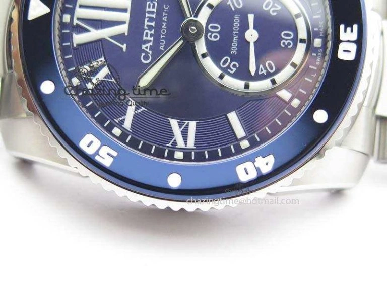 Calibre De Cartier Diver Blue TF 1:1 Best Edition On SS Bracelet A23J