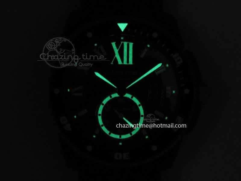 Calibre De Cartier Diver JJF 1:1 Best Edition DLC RG Black Dial On Black Rubber Strap A23J