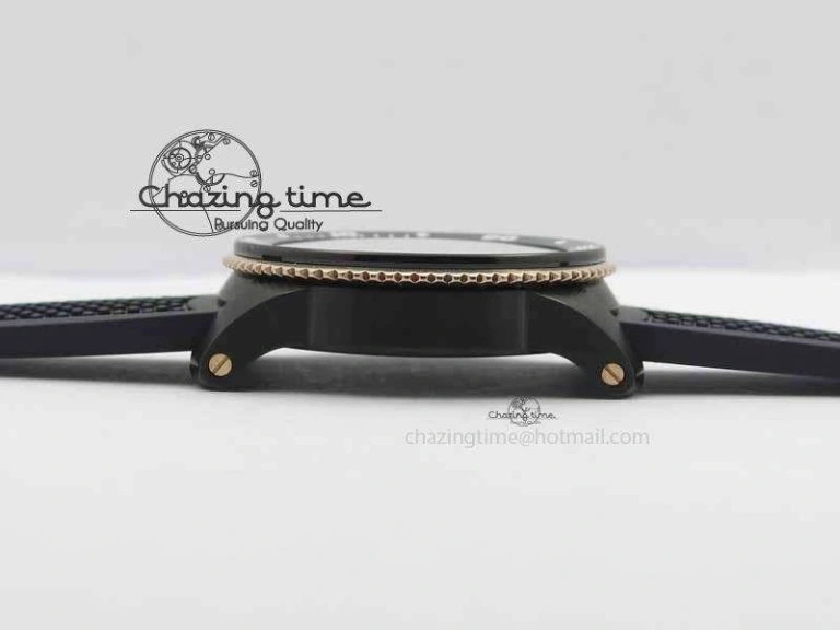 Calibre De Cartier Diver JJF 1:1 Best Edition DLC RG Black Dial On Black Rubber Strap A23J