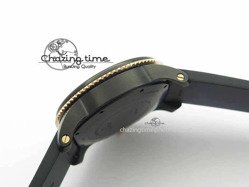 Calibre De Cartier Diver JJF 1:1 Best Edition DLC RG Black Dial On Black Rubber Strap A23J