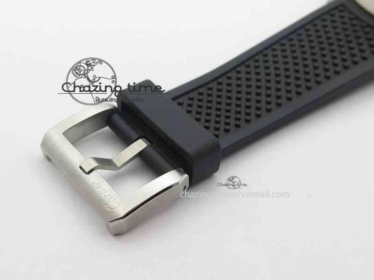 Calibre De Cartier Diver JJF 1:1 Best Edition SS RG Black Dial On Black Rubber Strap A23J