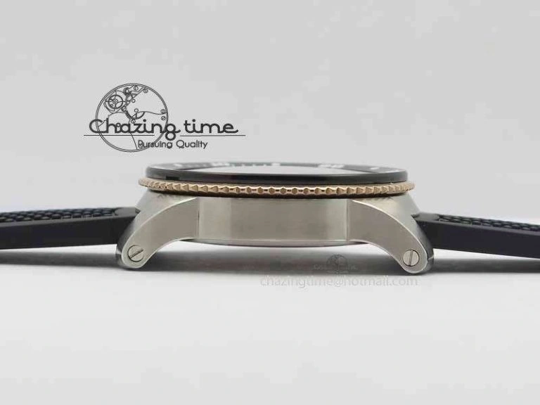 Calibre De Cartier Diver JJF 1:1 Best Edition SS RG Black Dial On Black Rubber Strap A23J
