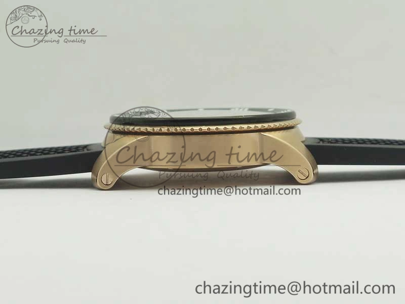 Calibre De Cartier Diver RG Black RG Bezel JF 1:1 Best Edition On Black Rubber Strap A23J