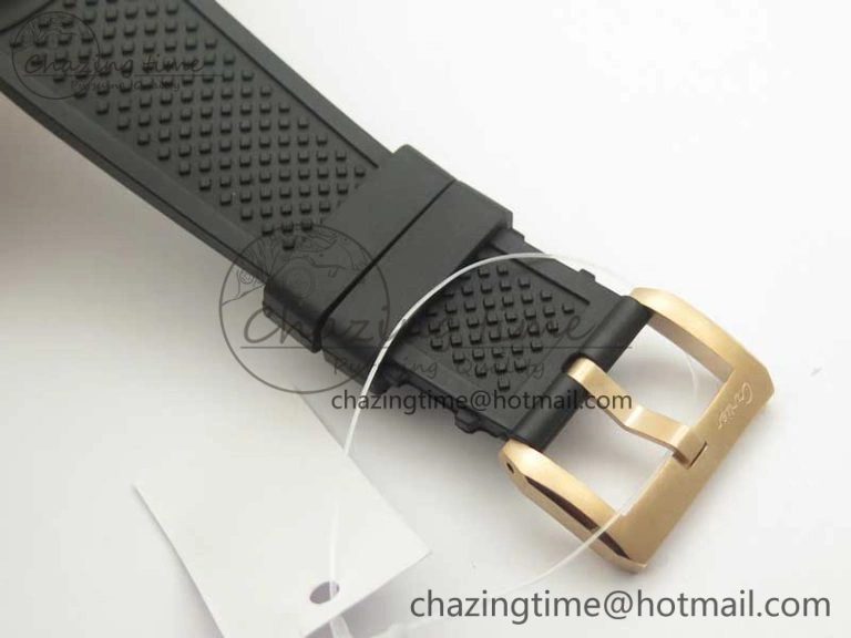 Calibre De Cartier Diver RG Black RG Bezel JF 1:1 Best Edition On Black Rubber Strap A23J