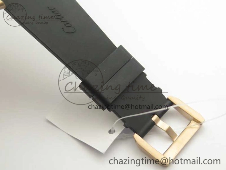Calibre De Cartier Diver RG Black RG Bezel JF 1:1 Best Edition On Black Rubber Strap A23J