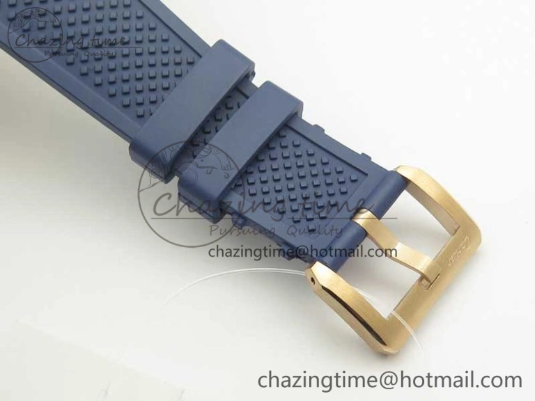 Calibre De Cartier Diver RG Blue RG Bezel JF 1:1 Best Edition On Blue Rubber Strap A23J