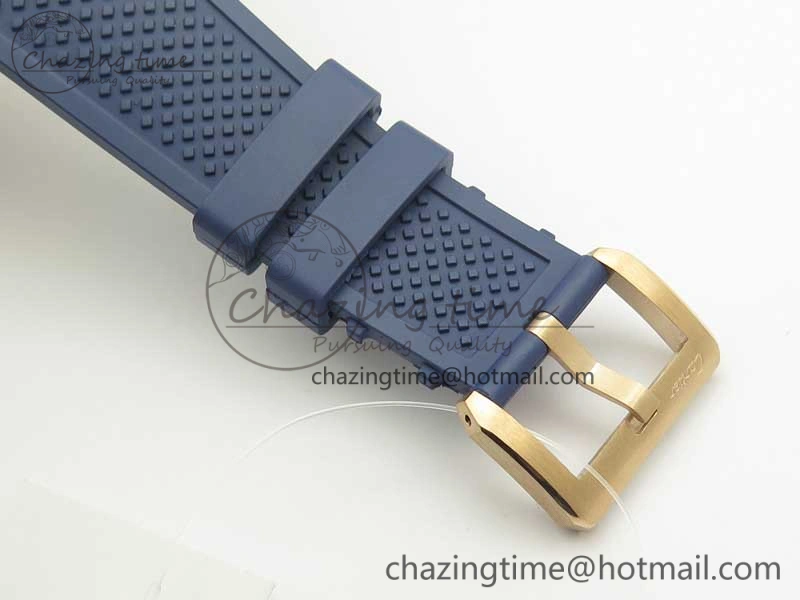 Calibre De Cartier Diver RG Blue RG Bezel JF 1:1 Best Edition On Blue Rubber Strap A23J
