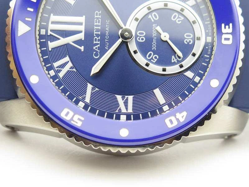 Calibre De Cartier Diver SS Blue JJF 1:1 Best Edition On Blue Rubber Strap A23J