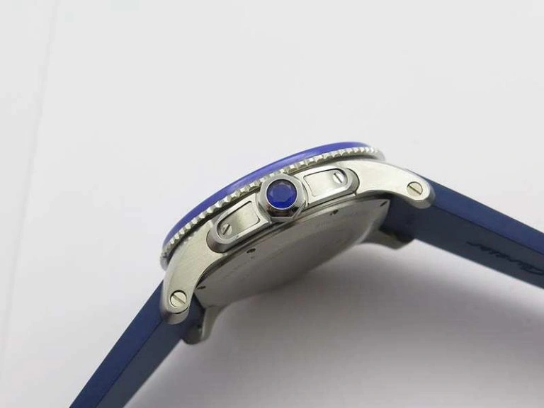 Calibre De Cartier Diver SS Blue JJF 1:1 Best Edition On Blue Rubber Strap A23J
