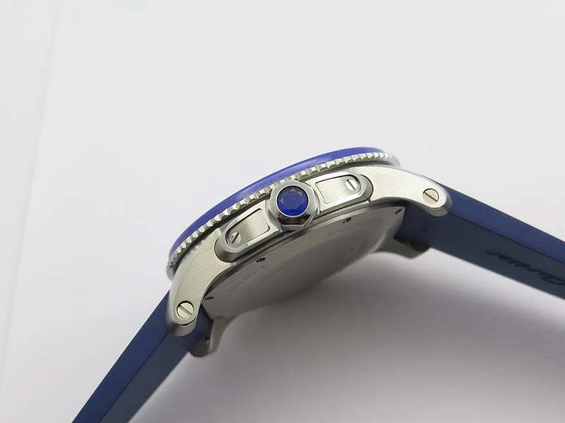 Calibre De Cartier Diver SS Blue JJF 1:1 Best Edition On Blue Rubber Strap A23J