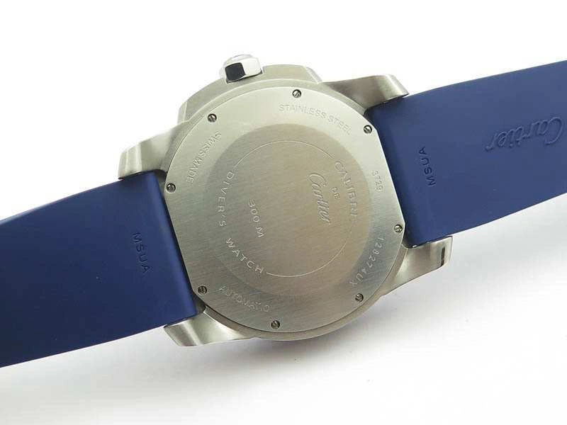 Calibre De Cartier Diver SS Blue JJF 1:1 Best Edition On Blue Rubber Strap A23J