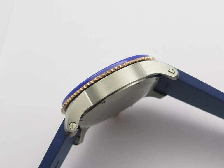 Calibre De Cartier Diver SS RG Blue JJF 1:1 Best Edition On Blue Rubber Strap A23J