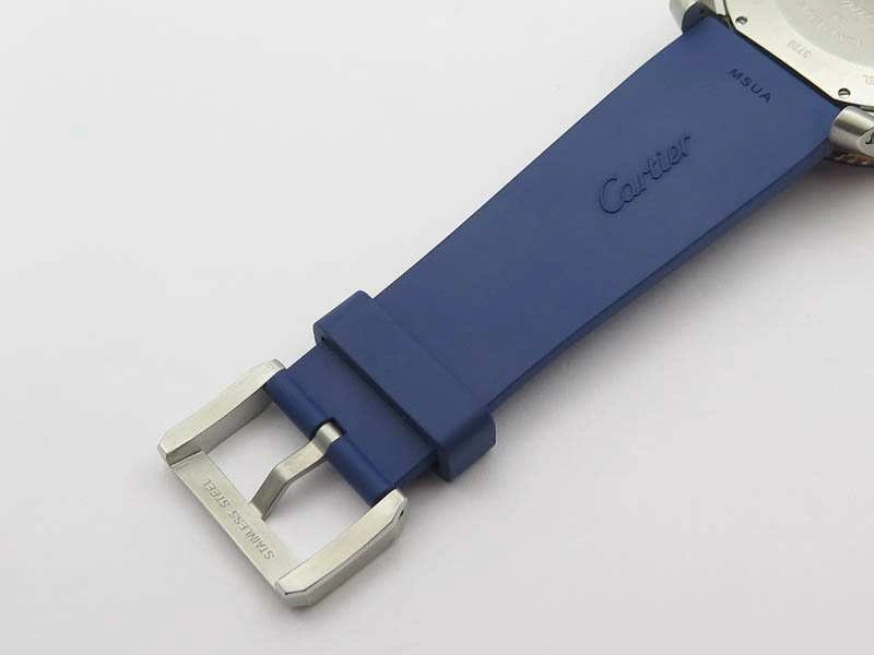 Calibre De Cartier Diver SS RG Blue JJF 1:1 Best Edition On Blue Rubber Strap A23J