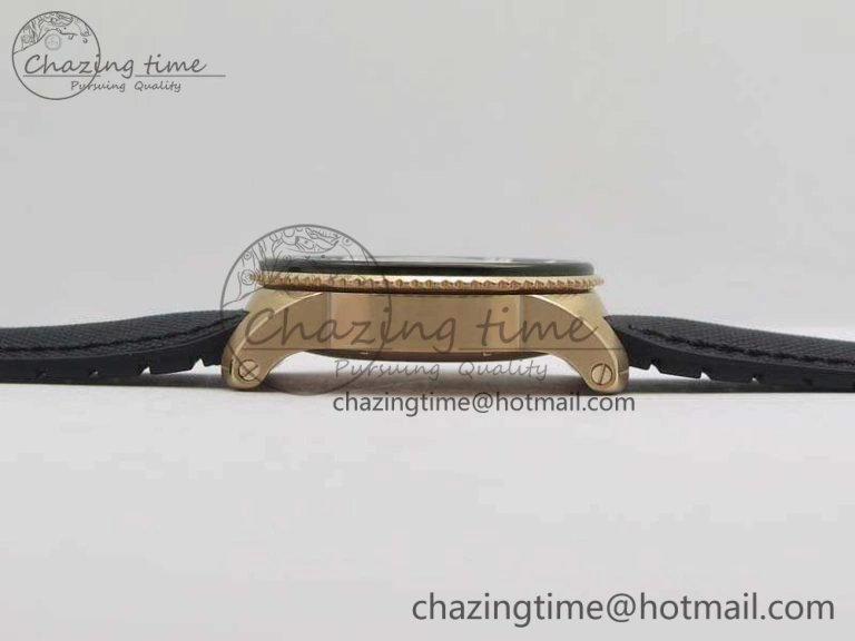 Calibre De Cartier Diver TF 1:1 Best Edition RG Black Dial On Nylon Black Rubber Strap A23J