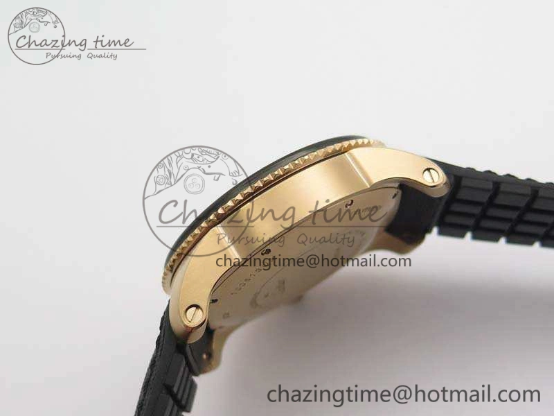 Calibre De Cartier Diver TF 1:1 Best Edition RG Black Dial On Nylon Black Rubber Strap A23J